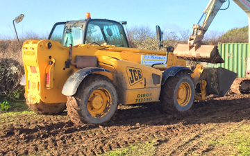 P j pengelly agricultural contracting  with Telehandler at Blackawton