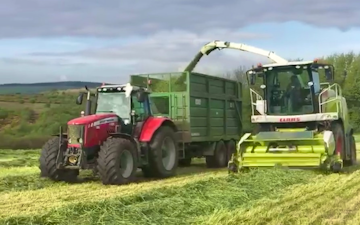 C g lucas & sons with Forage harvester at Cowbridge