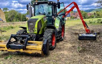 Kaleb cooper contracting ltd with Verge/flail Mower at Heythrop