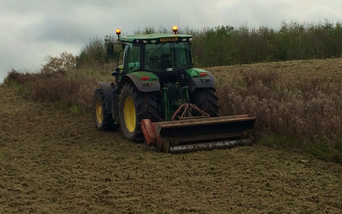 A c harris contracting  with Verge/flail Mower at Kingston Seymour