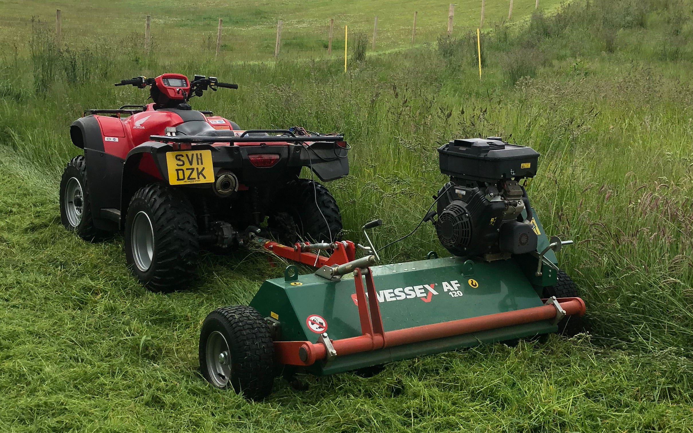 Ksm land services with Verge/flail Mower at Inverurie