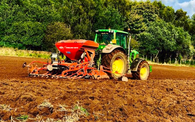 T&b agricultural contractors ltd with Drill at United Kingdom