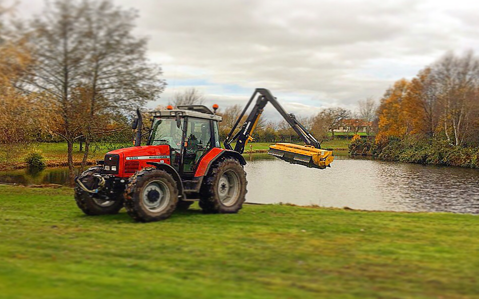 G.s.c agricultural services limited  with Hedge cutter at Haslington