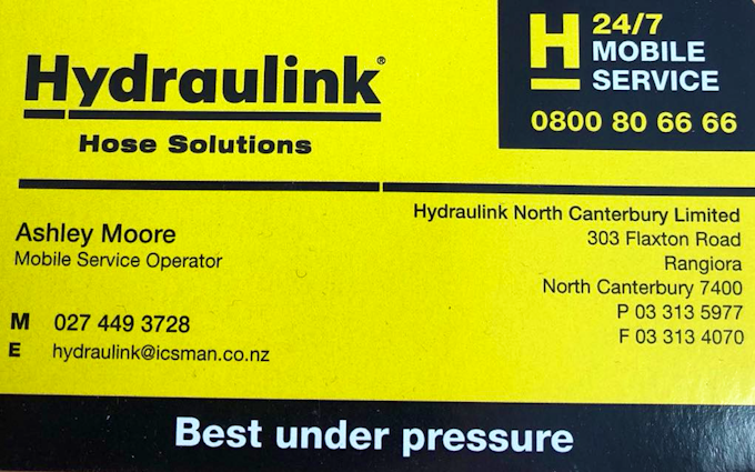 Hydraulink north canterbury limited with Service/repair at Rangiora