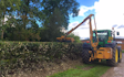 Cheshire hedge cutting  with Hedge cutter at Racecourse Lane