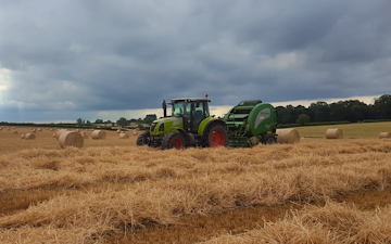 B lister agric contracting with Round baler at York Road