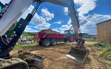 Peascliff farm contracting  with Excavator at Barkston