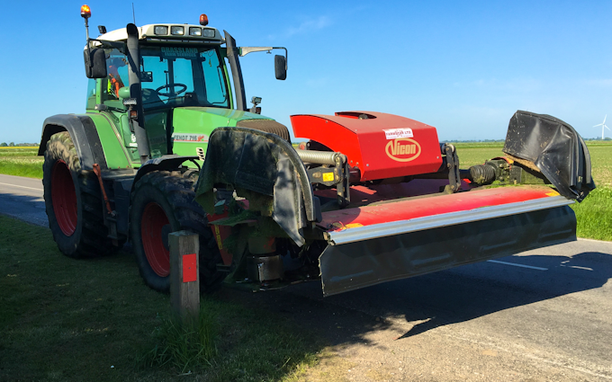 Grassland farm services with Mower at Greenland Lane