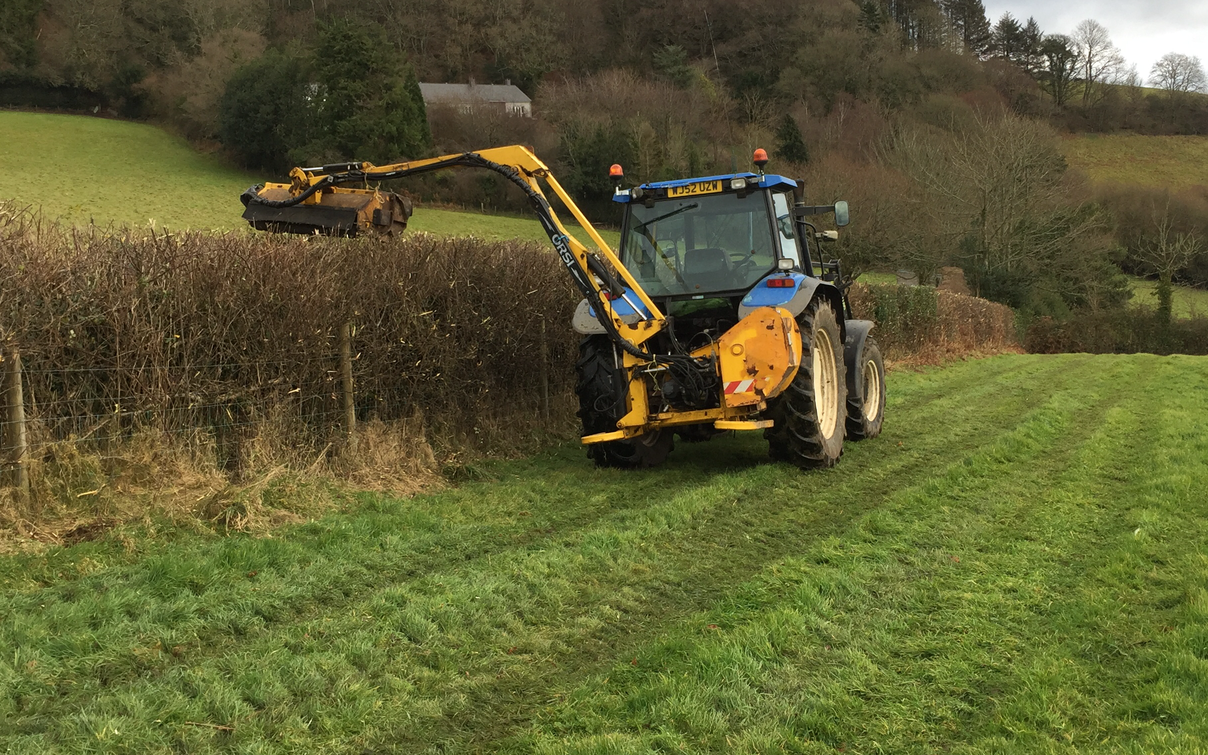R and m coombes  with Hedge cutter at North Bovey