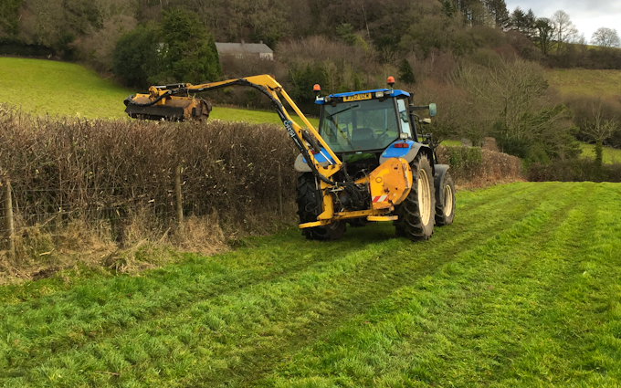 R and m coombes  with Hedge cutter at North Bovey