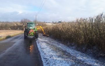 Chris stokes with Hedge cutter at Stansfield