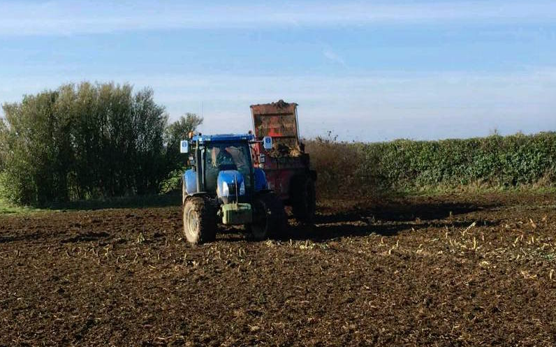 Wardagri with Manure/waste spreader at United Kingdom