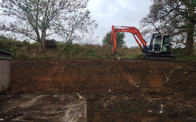 A binns & co with Excavator at United Kingdom