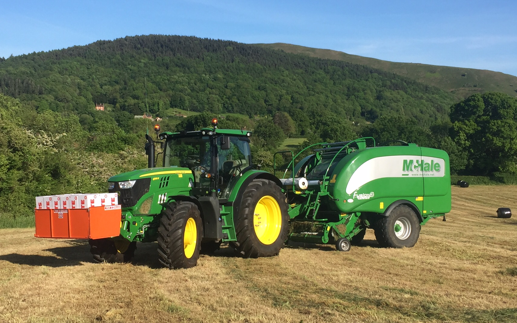 A and hr salisbury with Round baler at Walkmills