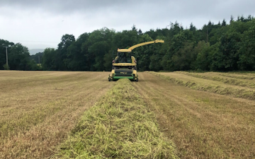 John clements contracting ltd with Forage harvester at Camomile Way