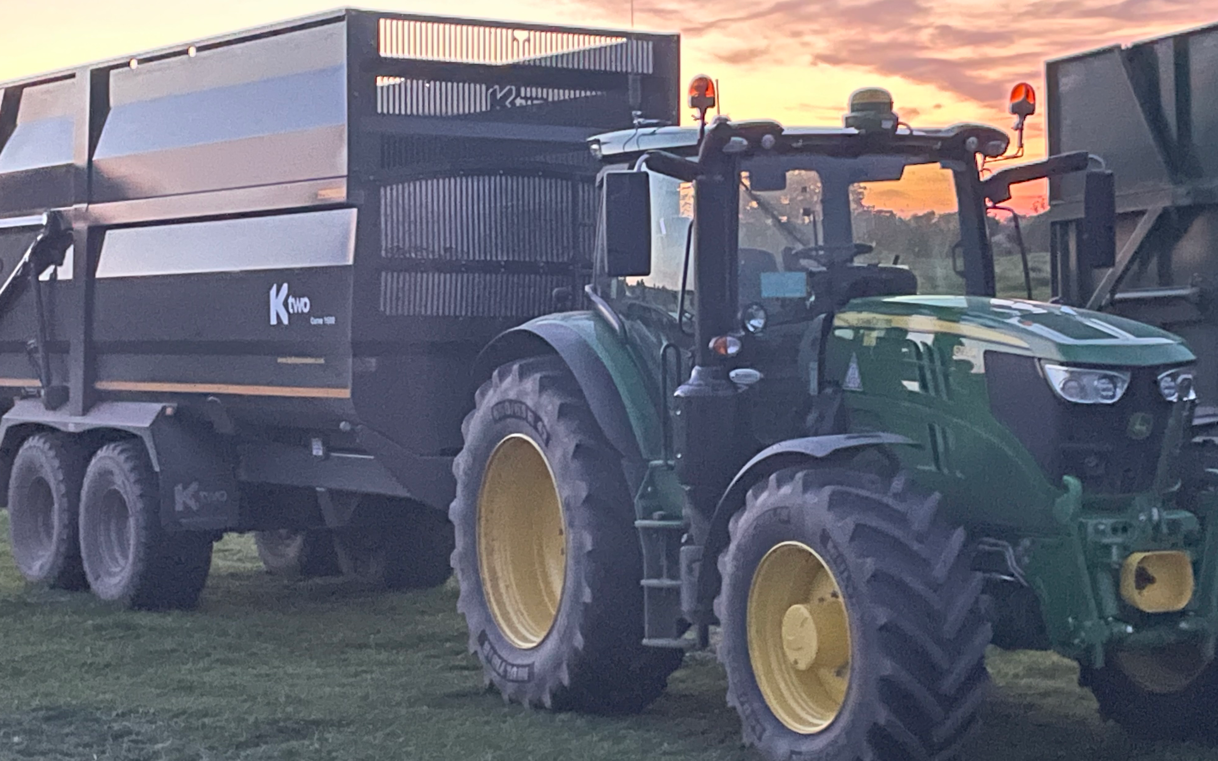 A and hr salisbury with Silage/grain trailer at Walkmills