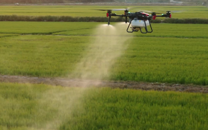 Precision drone services ltd with Self-propelled sprayer at Selby