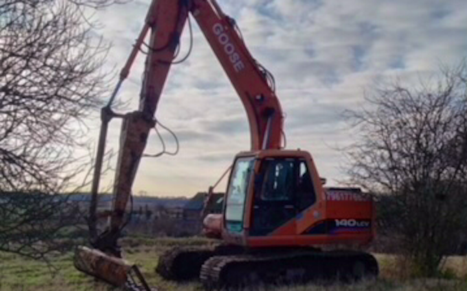 B j goose digger hire ltd  with Excavator at United Kingdom