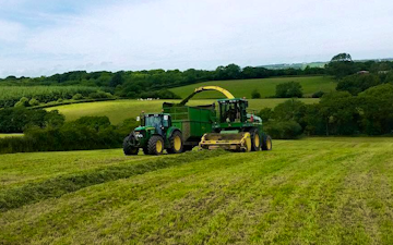 Nick ley contractors  with Forage harvester at Cookbury