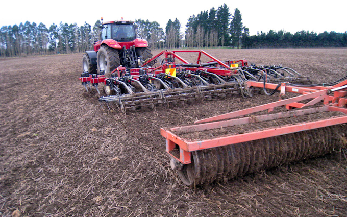 Kamac contracting with Seedbed cultivator at Ashburton
