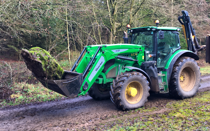 A c harris contracting  with Tractor 100-200 hp at Yeo Bank Lane