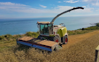 Bun symes contracting limited with Forage harvester at United Kingdom