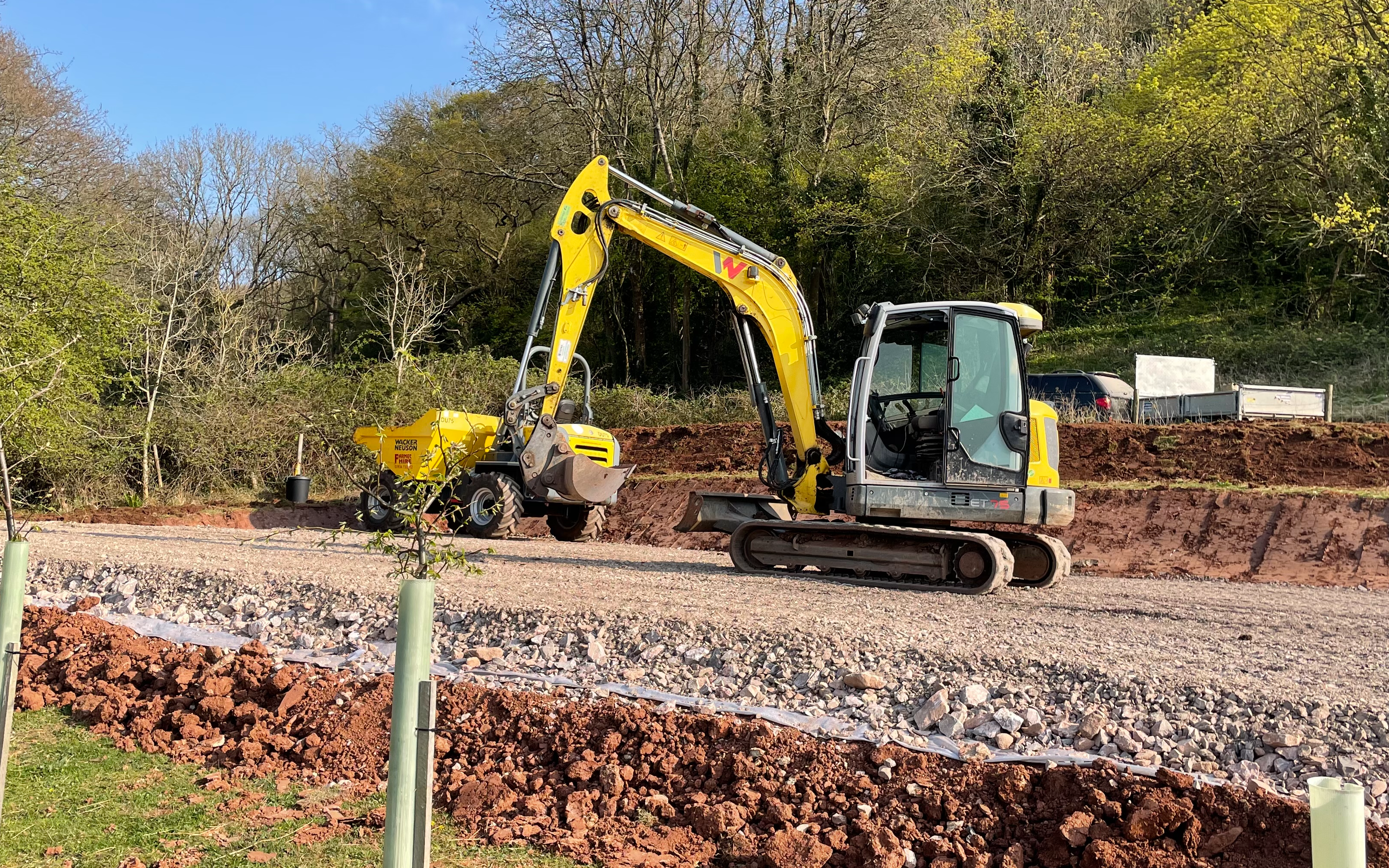 Jon richards contracting  with Excavator at East Hewish