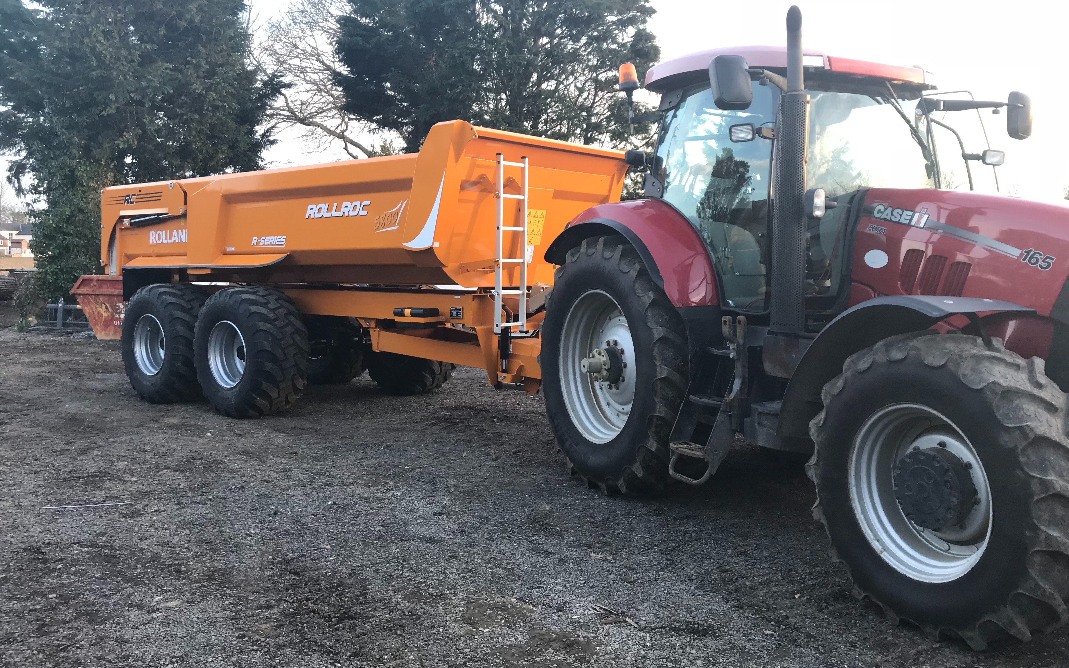 Ams contracting ltd with Tipping trailer at Birdham