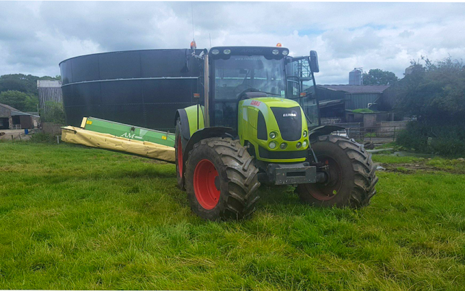C.scott agri services  with Mower at Silloth