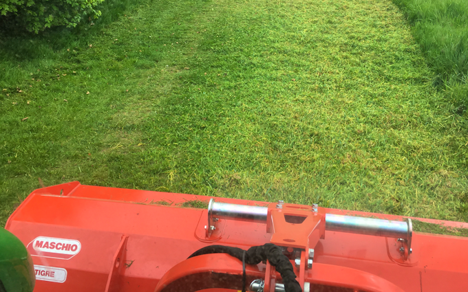 Mowerman grass & grounds maintenance  with Verge/flail Mower at Irthlingborough