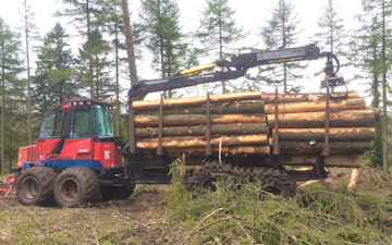 Askew forestry with Forwarder at Lawkland