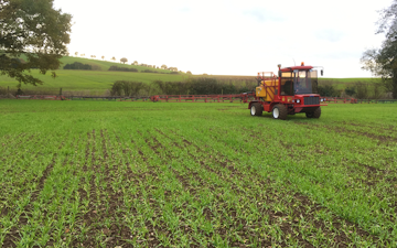Mead farms with Self-propelled sprayer at United Kingdom