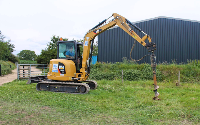 Sw machinery hire ltd with Excavator at Lacock, Chippenham