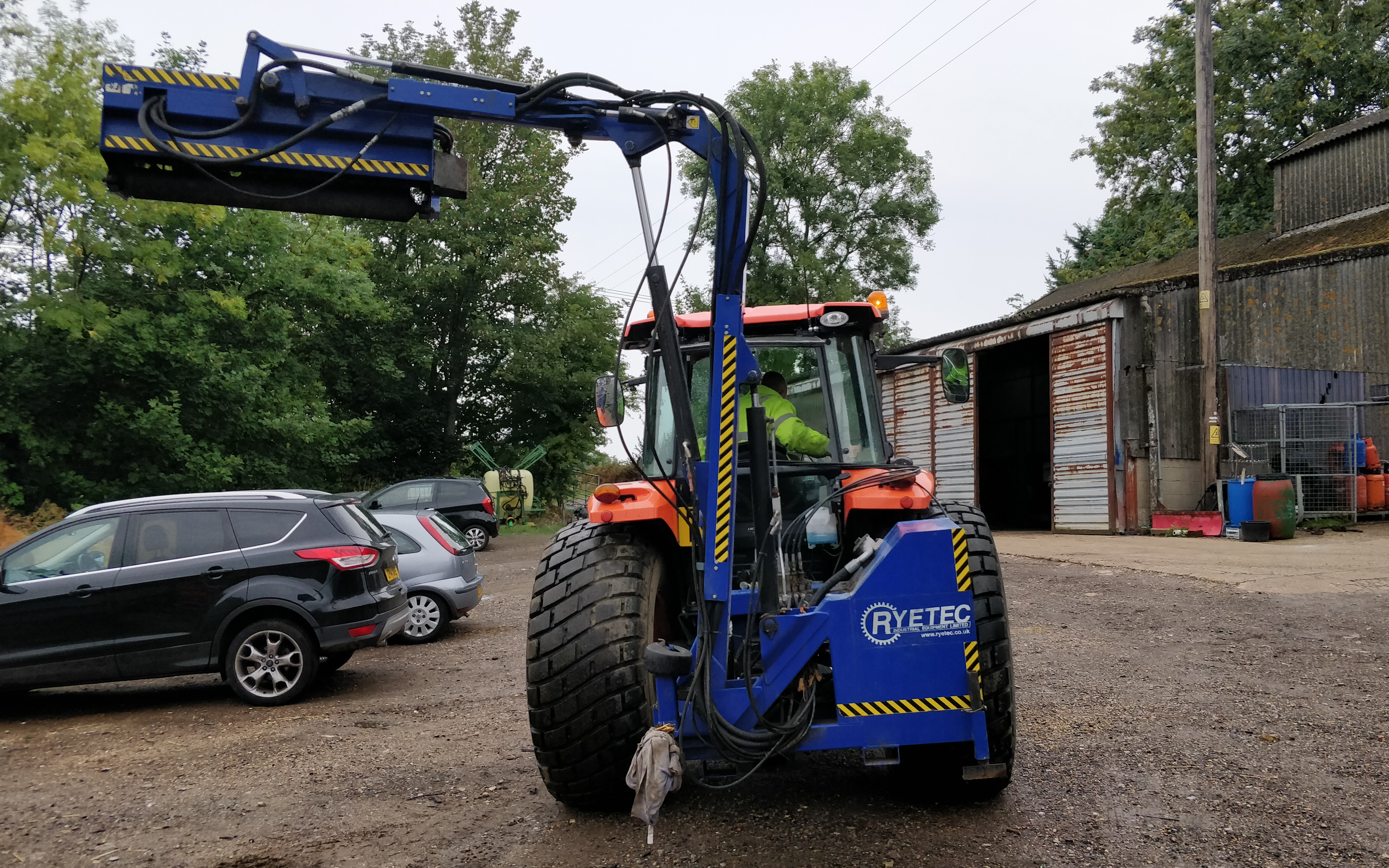 Manor estates groundcare ltd with Hedge cutter at Widmer End