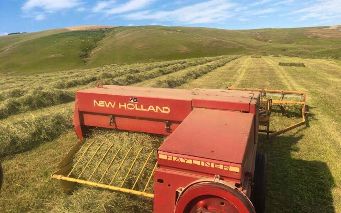 Peter corcoran contracting ltd  with Small square baler at Maitland