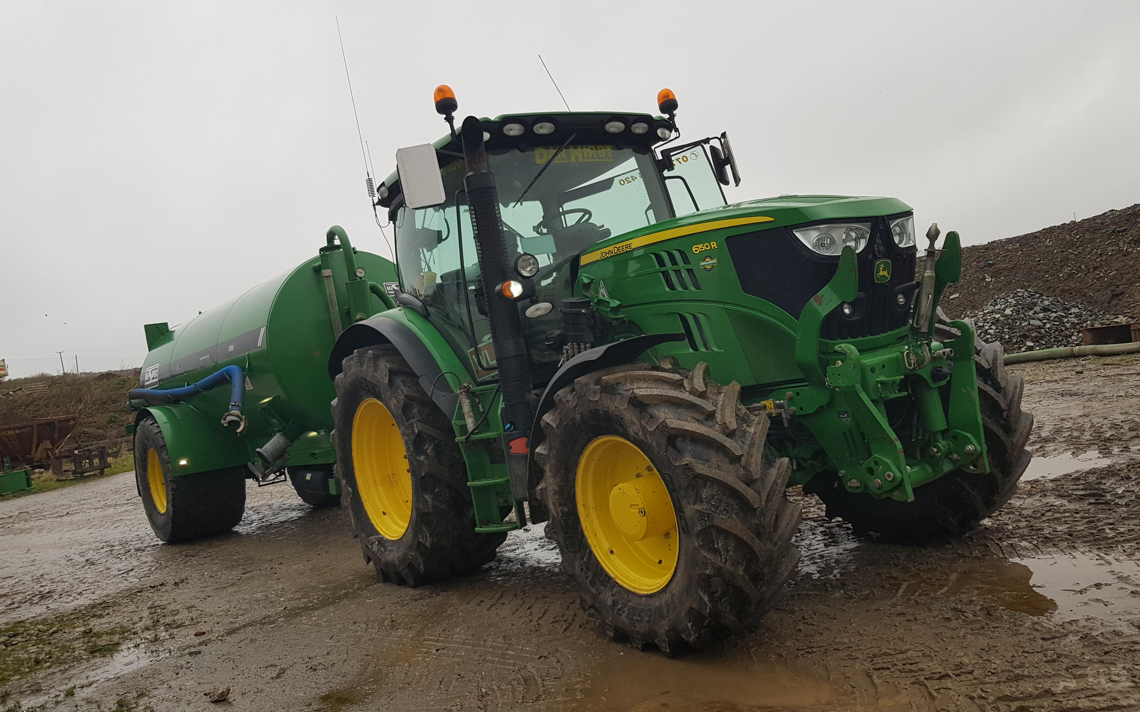 Dan hirst agricultural contractors  with Slurry spreader/injector at Camelford