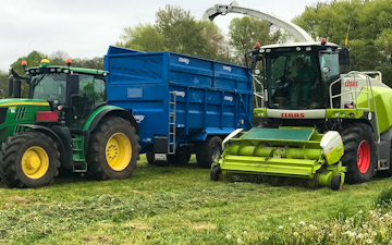 David marshall agricultural contractor with Forage harvester at Albrighton