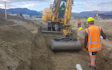 Olsen contracting  with Excavator at Windwhistle