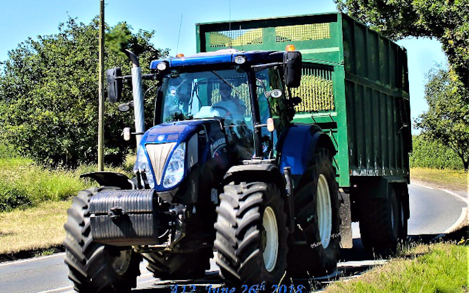 S & g agri with Silage/grain trailer at Kirstead Green