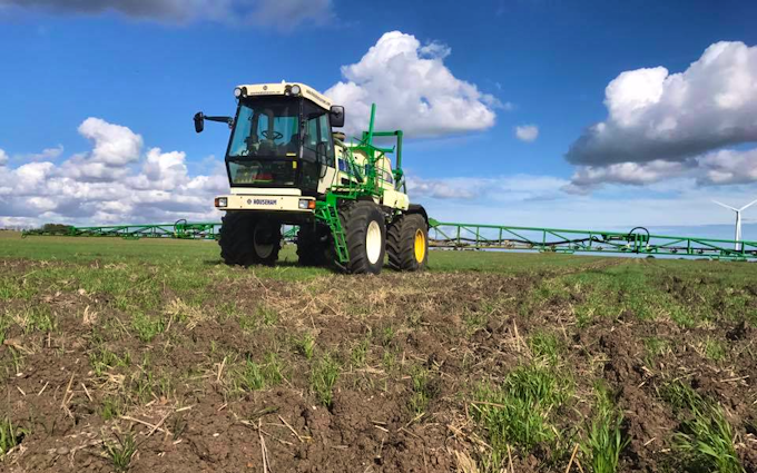 Stud farm contracting  with Self-propelled sprayer at United Kingdom