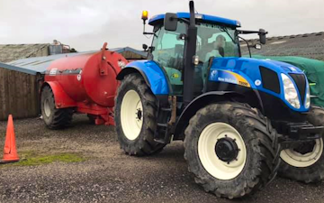 Trafalgar contracting & hire with Slurry spreader/injector at Ackenthwaite