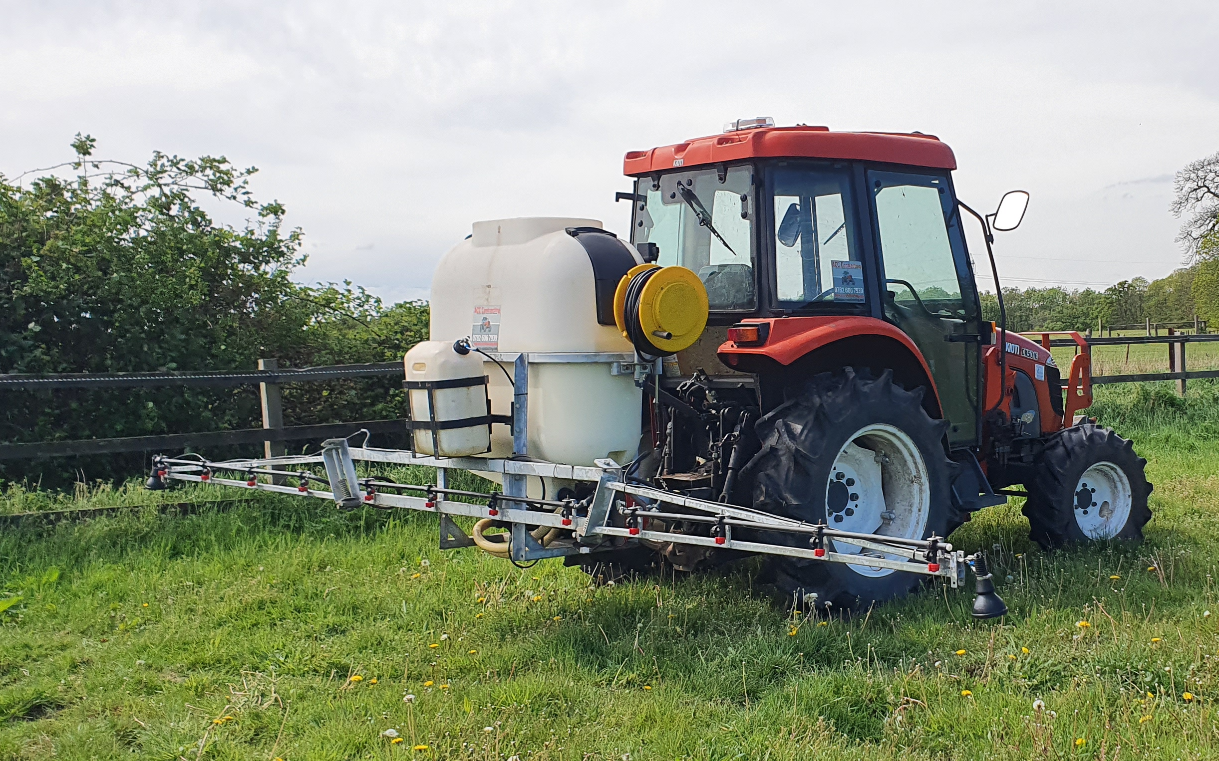 Cerberus land with Tractor-mounted sprayer at Bramley