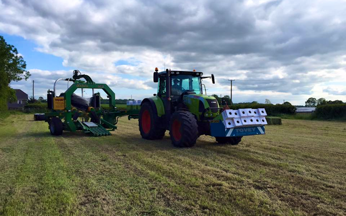 Tovey agri contracting  with Wrapper at West Harptree