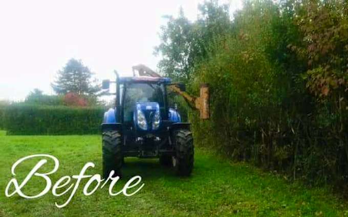 Nick menjou agricultural services with Hedge cutter at Calcot Lane