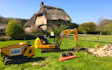 Gunns contractors ltd with Mini digger at Church Crookham